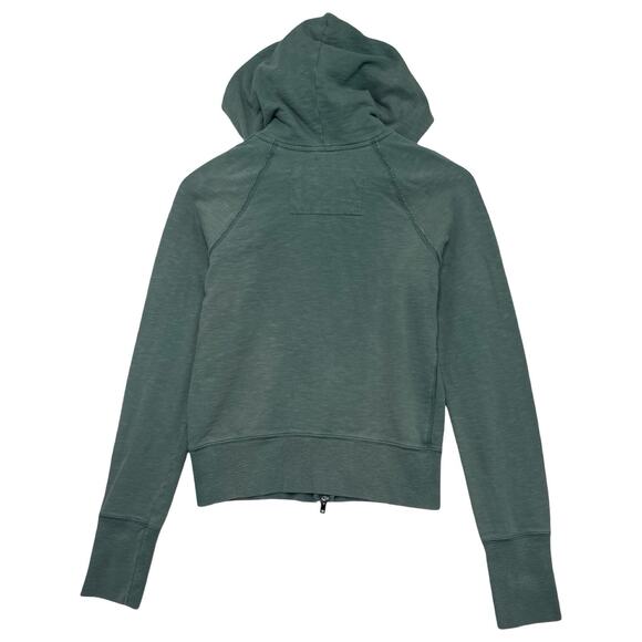 Vintage Abercrombie Fitch Womens Large Green Hoodie Full Zip Spell Out Retro Y2K - Picture 2 of 14